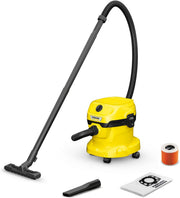 Karcher WD 2 Plus Multi-Purpose Wet and Dry Vacuum Cleaner Compact 1000W Suction with 12L Container for Home and Garage Cleaning - WD2
