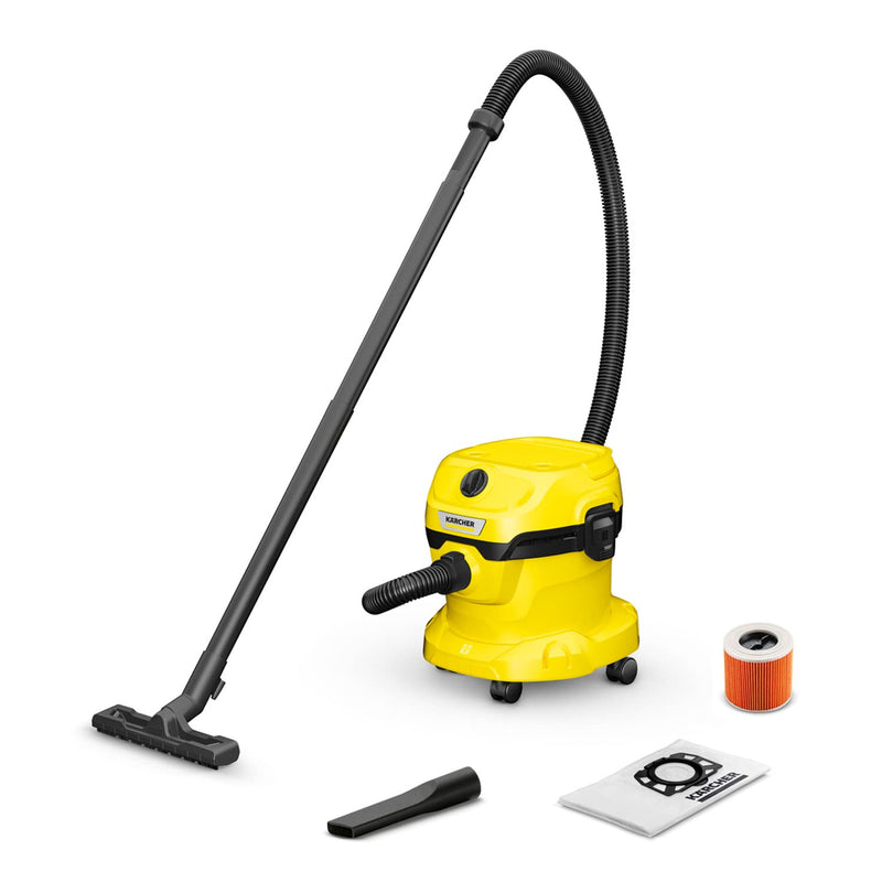 Kärcher WD2 Wet & Dry Vacuum Cleaner, 12 Liter Container, Multi-Purpose Home Cleaning, Powerful Suction, Versatile Accessories, Yellow