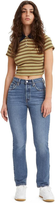 Womens 501 Jeans For Women Jeans - Med Indigo - Worn In