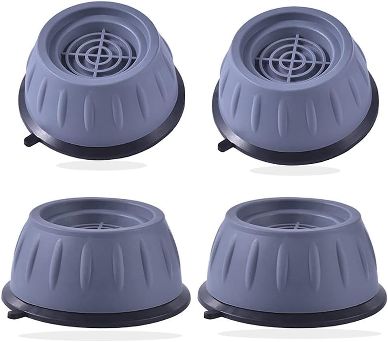 Threesome 4 Pcs,Washer Dryer Anti Vibration Pads with Suction Cup Feet,Fridge Washing Machine Leveling Feet Anti Walk Pads,Shock Absorber Moistureproof Bathroom (4PCS)