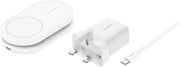 Belkin Fast Charge MagSafe Charger, Magnetic Foldable Wireless Charging Stand 15W, MagSafe-Compatible Portable Fast Charger for Qi2, iPhone 16, 15 & 14 Series, Standy Mode Ready, PSU Included - White - White