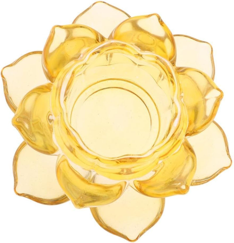 BUY4LESS - Glass Tea Light Candle Holder Lotus Flower pack of 1 (Red)