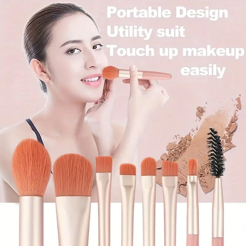 Glam Girl Face Eye Makeup Beauty Tool Kit, 8pcs/13pcs Professional Makeup Brushes 2pcs Powder Puff With Strap 1pcs Double Head Silicone Brush, Complete Function Makeup Beauty Accessories For Women