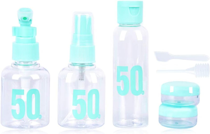 7 Pieces Refillable Containers| Empty Bottle Travel Set| Toiletry Container Pack 50ml