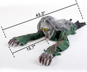 Halloween Scary Yard Decorations - Long Hair Glow Crawling Ghost With Horror Sound and Glowing Eyes, Outdoor Bar Haunted House Party Props (A) - A