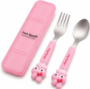 Stainless Steel Cutlery Set for Lunch Box Cutlery Set with Case Pink Fork and Spoon Set