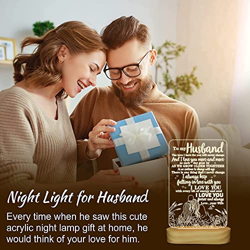 Sulfar to My Husband Gifts from Wife,3D Illusion Lamp I Love You Night Light for Men Him Valentines Birthday Anniversay Romantic Ideal Gift