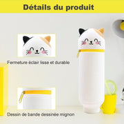 Voarge Animal Silicone Pencil Case 2 in 1 Soft Silicone Pencil Case for School Office Cat