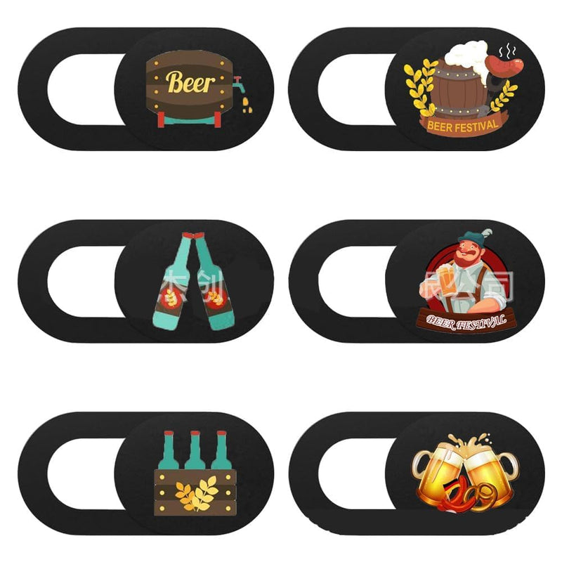 Mizi Webcam Privacy Cover Slide [6 Pack], Cute Camera Blocker Sticker, Protect Your Privacy and Security for Computer, Laptop, Tablets & Phones - Beer