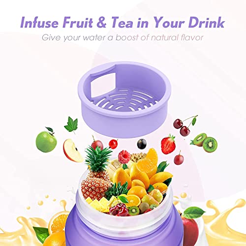 S2C Motivational Water Bottle 1l Water Bottle for Kids School Water Bottles With Straw Leak Proof Water Bottle With Time Marker For Sport, School, Gym, Office (GRADIENT PURPLE)