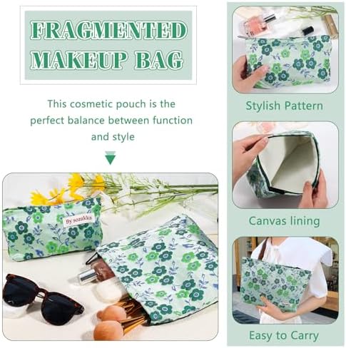 ZLFSRQ 3Pcs Checkered Makeup Bag for Women Large Cosmetic Bag Set Travel Toiletry Bag Makeup Pouch Bag for Purse Pink Zipper Storage Bag Organizer Cute Small Aesthetic Girls Car Essentials Bag