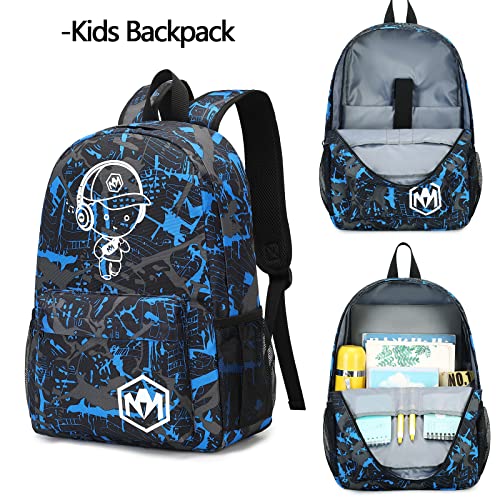 Bluboon School Backpack for Boys Teens Bookbag Travel Daypack Kids Girls Lunch Bag Pencil Case