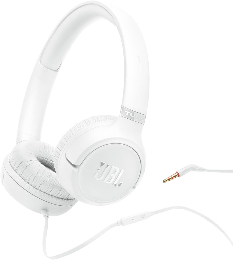 JBL Tune 520C USB-C Wired Headphones Hi-Res Audio, Pure Bass Sound, 3-Button Remote, Padded On-Ear Design Purple - JBL TUNE 530 White