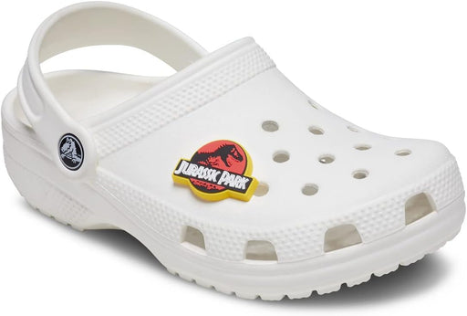 Crocs Unisex-Adult Jibbitz Shoe Charms - Jurrasic Park Dinosaur Shoe Charm Singles, Charms for Boys and Girls, Jurassic World Logo, One size