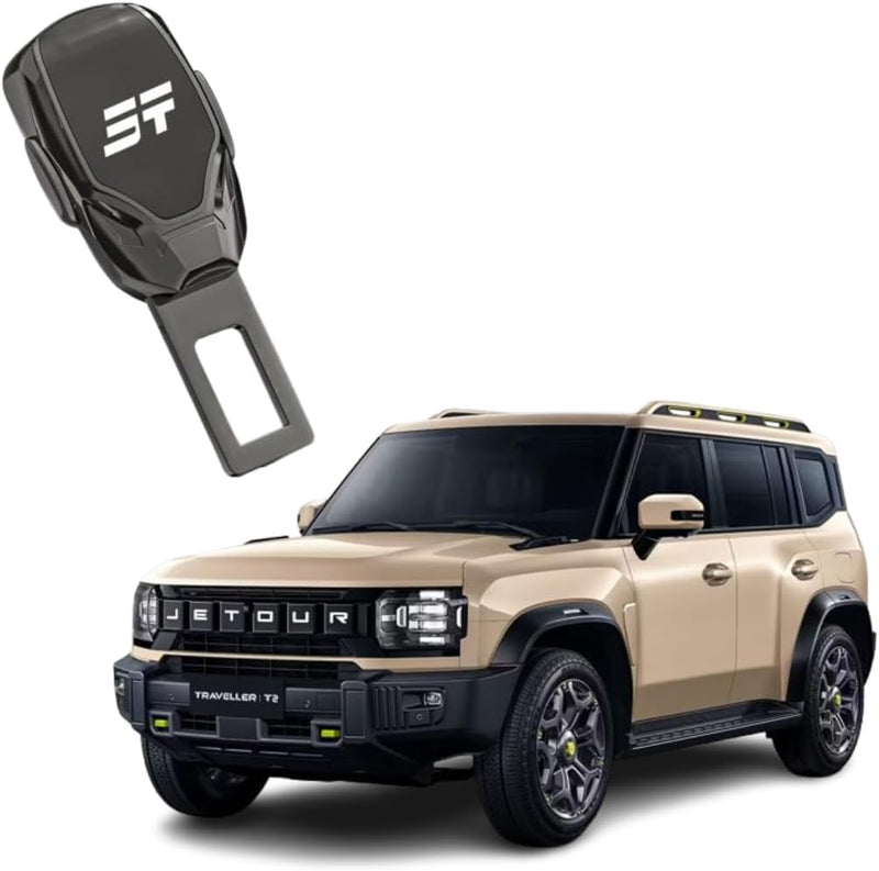 Jetour Seat Belt Extender Buckle Clip | 1 piece | Multi-Functional Child Safety Seat Plug Connector | Jetour Accessories (Polished Steel (JT))