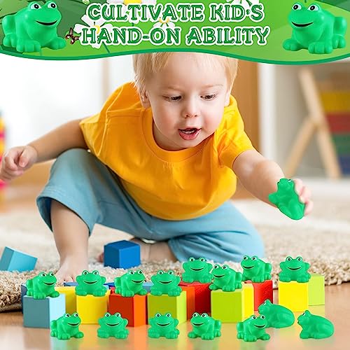 SYOSI 24 PCS Rubber Frogs Squeak Toys and Float Frogs Baby Shower Toys, Swimming Bathtub Toys for Shower Frogs Bathtub Birthday Party Decoration Boys and Girls Bath Toys