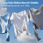 Fentar 30m Washing Line Rope,Heavy Duty Clothes Line Steel Core, Strong String 4mm Dia Clotheslines, Long Clothes Lines for Outside Garden Travel, Rustproof and Waterproof Washing Lines, 120kg LC