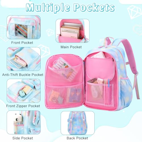 HANNEA® School Backpack for Girls, Cartoon School Backpack for Schoolgirls Large Capacity Girls Backpack for Kids