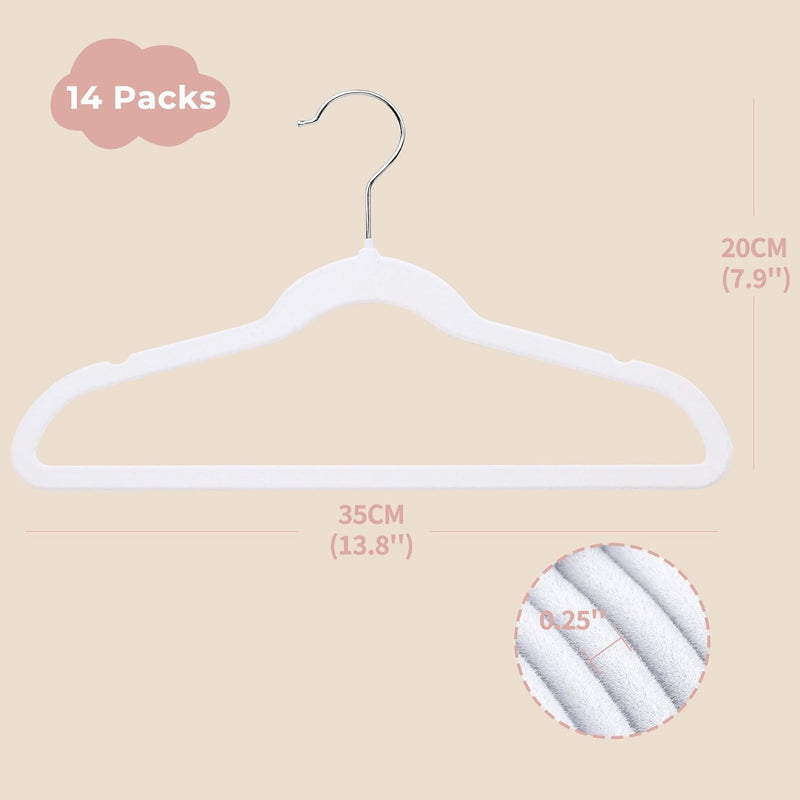 ManGotree 10 Pack 14 Inch Premium Kids Velvet Hangers for Closet, Ultra-Thin Children's Clothes Hangers with 360° Swivel Hook, Sturdy Non-Slip Felt Kids Hangers for Youth (Black)