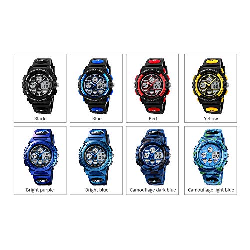 Morelian 1163 Watches Kids Outdoor Sports Children Watch Digital Quartz Wristwatch for Boys Girls Watches with PU Strap Band Alarm LED Luminous Waterproof Date Shock Resistance Wearable Accessories