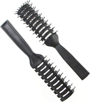 (Space Brush) - Hair Brush, Vent Brush For Women & Men, Vented Hairbrush for Blow Drying, Wet or Dry With Ball Tipped Bristles, For Short Straight Hair Perfect For Travel (Space Brush), Black, 22cm