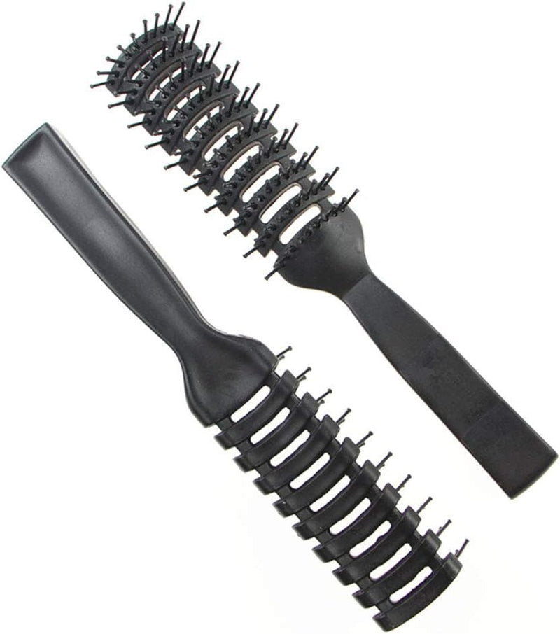 (Space Brush) - Hair Brush, Vent Brush For Women & Men, Vented Hairbrush for Blow Drying, Wet or Dry With Ball Tipped Bristles, For Short Straight Hair Perfect For Travel (Space Brush), Black, 22cm