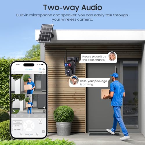[Metal] 4G LTE Cellular Security Camera, 20X Optical Zoom, 6MP Dual-Lens, 20000mAh Battery Solar Powered, 10W Solar Panel,include 4G Card,cellular solar security camera