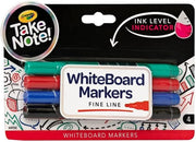 CRAYOLA Low Odor Dry Erase Markers, Fine Tip, 4 Count