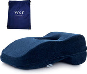 WOWSEA Soft Nap Donut Pillow, Ergonomic Memory Cotton Wedge Pillow for Sleeping, Slow Rebound Desk Nap Pillow (Slightly Hard) for Slender Ladies & Teenagers, Comfortable Washable Velvet Cover