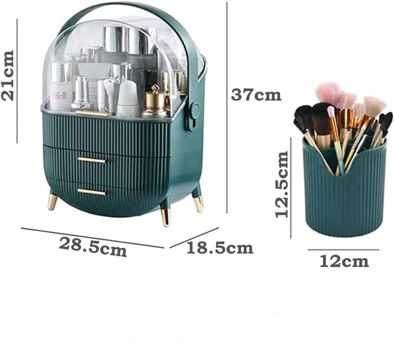 URbazaar Makeup Organizer With Drawers, Large Capacity Desk Organizer, Organizer and Storage for Cosmetics, Lipsticks, Jewelry, Skincare, Holder for Brushes,Eyeshadow,Dresser Countertop