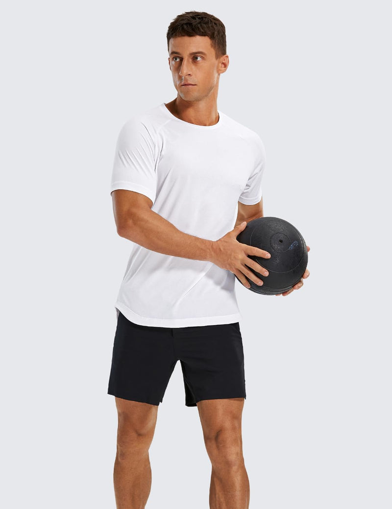 CRZ YOGA Men's Lightweight Short Sleeve T-Shirt Quick Dry Workout Running Athletic Tee Shirt Tops