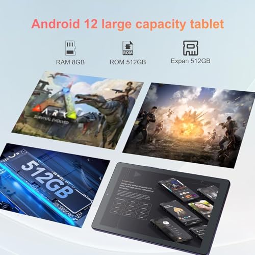 C idea CM915 8GB? Purple WiFi 5G, 9 inch Android 12 Tablet Expandable 512GB TF 5MP? Dual Camera With Case, Tablet for Adult and Teenager