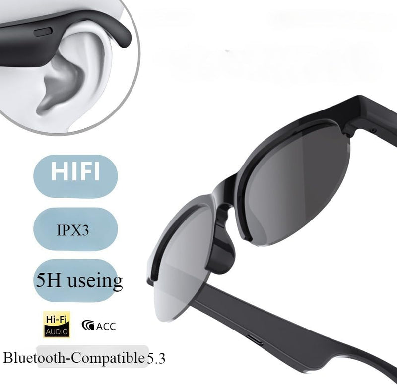 Buteene Smart Bluetooth-Compatible Sunglass with HD Speaker,Touch/Voice Assistant, for Athletic/Outdoor UV Protection,Unisex and ABS