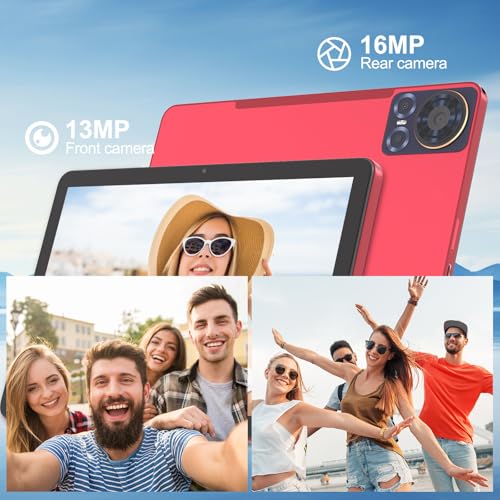 C idea10.1 Inches Tablet,Android 14 Tab,5G Tablet Dual SIM 8GB RAM 1TB ROM,10000mAh Battery With Bluetooth Keyboard,Mouse and Speaker CM8300plus (Red)