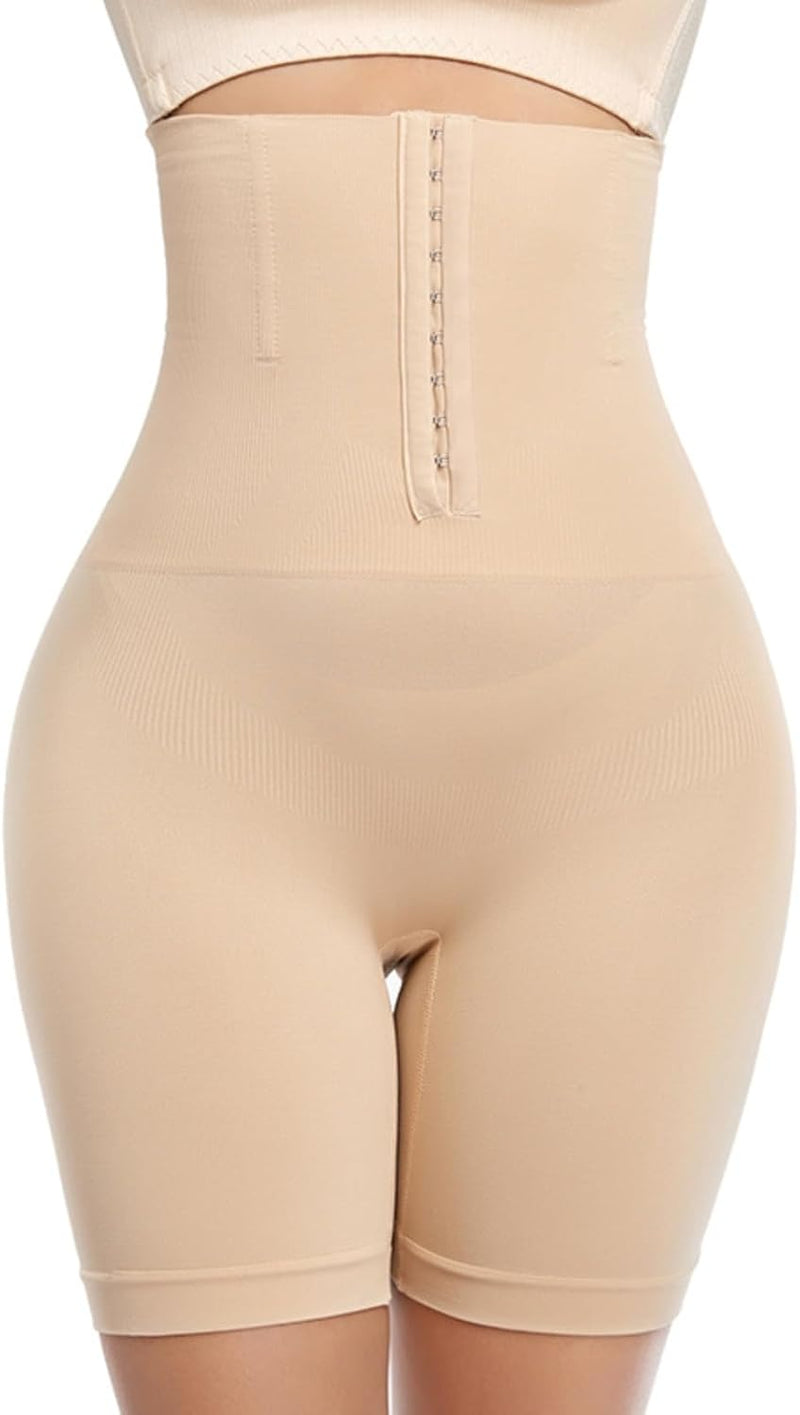 Shapewear High-Waisted Belly Pants Women's Postpartum Corset Leggings Buckle-Adjustable Seamless Flat-Angle Large-Size Body Shaping Pants With Adjustable Hooks - skin