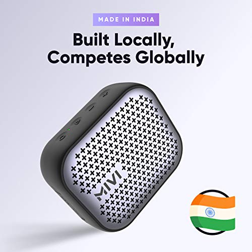 Mivi Roam 2 Bluetooth 5W Portable Speaker,24 Hours Playtime,Powerful Bass, Wireless Stereo Speaker with Studio Quality Sound,Waterproof, Bluetooth 5.0 and in-Built Mic with Voice Assistance-Black