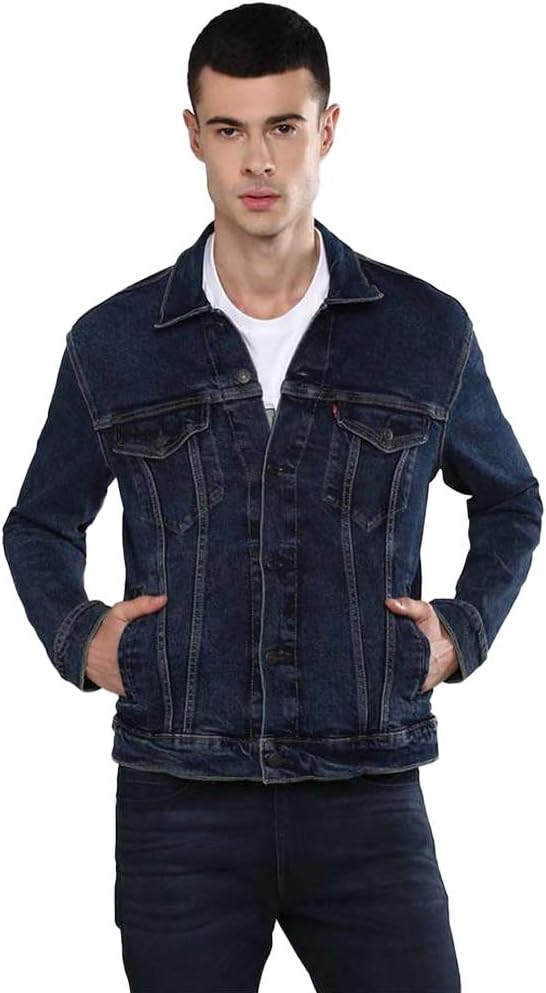 Mens The Trucker Jacket T-Shirt (pack of 1) - Dark Indigo - Worn In