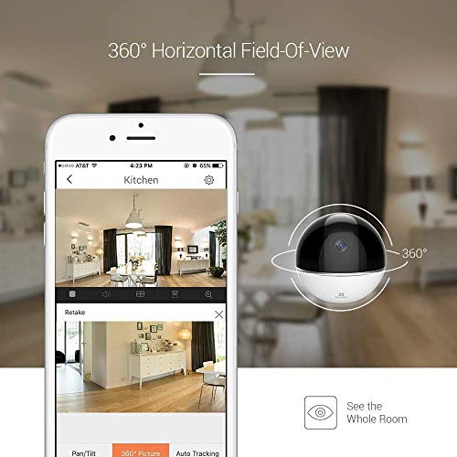 EZVIZ C6TC, 1080p WiFi Smart Home Security Camera, Surveillance Camera with Motion Tracking, 360 Rotating, Two Way Talk, Brilliant Night Vision White, CS CV248 B0 32WFR(EU)