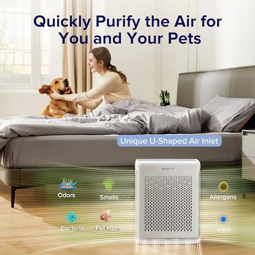LEVOIT Smart HEPA Air Purifier Vital 100S, Washable Filter, Air Quality Sensor, Pet Mode, Quiet 23dB, Covers 52m², Removes 99.97% Dust, Pollen, Pet Dander, Odours, Smoke for Home, Bedroom, Office