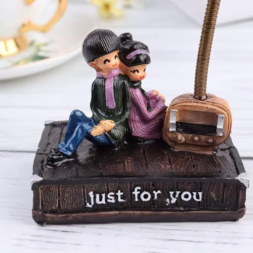 KASTWAVE Bedroom Couple Night Light, Desktop Light Ornament, Creative Pastoral Tree Stump Resin Decoration Cute Table Lamp, 9 * 6.5 * 20cm Night Light Birthday Gift for Women Girls("JUST FOR YOU")