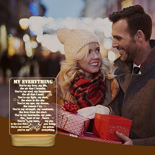Sulfar 3D Illusion Lamp I Love You Night Light You are My Everything Gifts for Wife Husband Anniverysary Birthday Valentines Day
