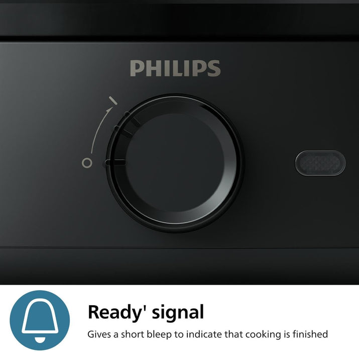 Philips Egg Cooker 3000 Series - 400W, 6 Eggs Capacity, Cooking Levels, Poached Accessory, Ready Signal, Black - HD9137/91