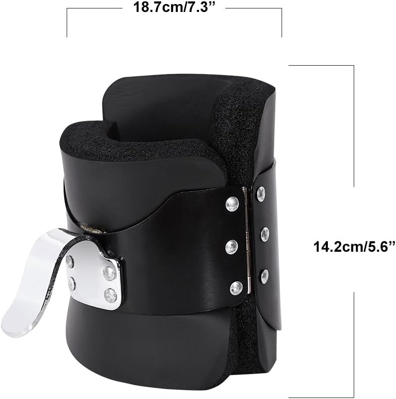 Hanging Pull Up Boots,1 Pair Black Anti Gravity Inversion Hang Up Boots Therapy Gym Fitness Physio Hang Spine Posture with Comfortable Foam Padding and Safe Locking Clips