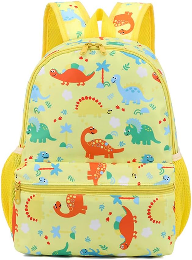 Kids Preschool Toddler Backpack Children Lightweight Cute Cartoon Travel Rucksack Backpack For Boys Girls - Dinosaur Yellow