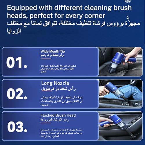 Huacorp Vacuum Cleaner, Portable Handheld Vacuum Air Duster, Cordless Mini Vacuum Cleaner & Air Duster,High Power HandHeld Vacuum Cleaner for Car, Home, Sofa, Carpet, Bed for Car, Office, Pet