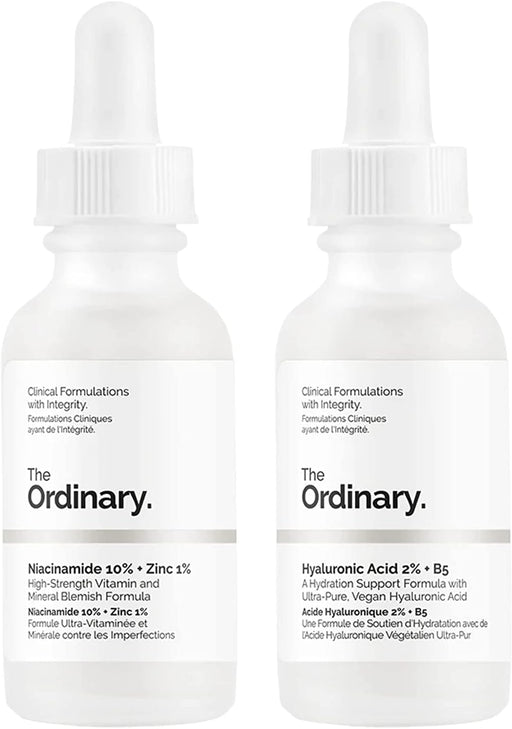 Hyaluronic Acid with 2% + B5 (30ml) and The Ordinary Niacinamide 10% + Zinc 1% (30ml) Bundle Face Care Set