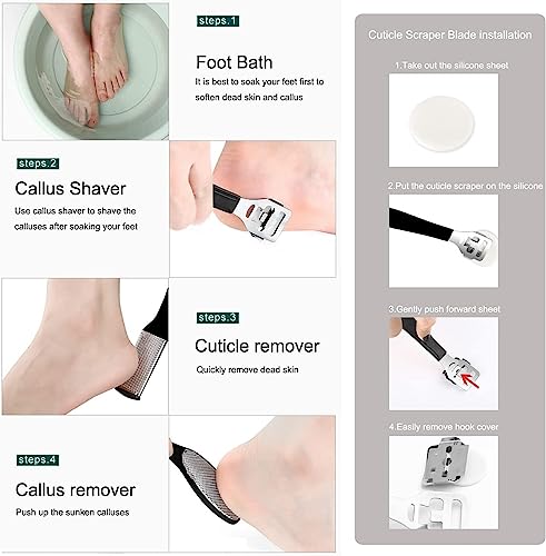 Nnewvante Professional Pedicure Tools Set, 10 in 1 Stainless Steel Foot Care Kit Foot Rasp Dead Skin Remover Pedicure Kit,Foot File Kit Foot Callus Remover, for Men Women Travel