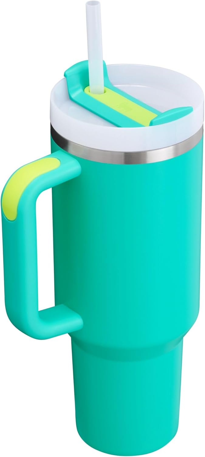 Stanley Quencher H2.0 Tumbler with Handle & Straw 40 oz | Twist On 3-Way Lid | Cupholder Compatible for Travel | Insulated Stainless Steel Cup | BPA-Free | Seafoam