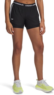 Womens Women's UA Tech Play Up 2-in-1 Shorts Bottoms - Black / Black / White