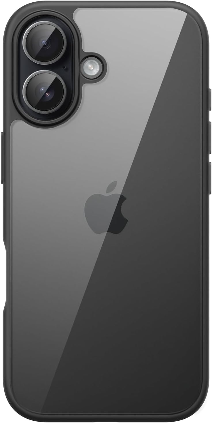 JETech Case for iPhone 17 6.3-Inch, Shockproof Phone Bumper Cover, Solid Color Matte TPU Frame, Anti-Scratch Clear Back (Lavender) - iPhone 17 Black